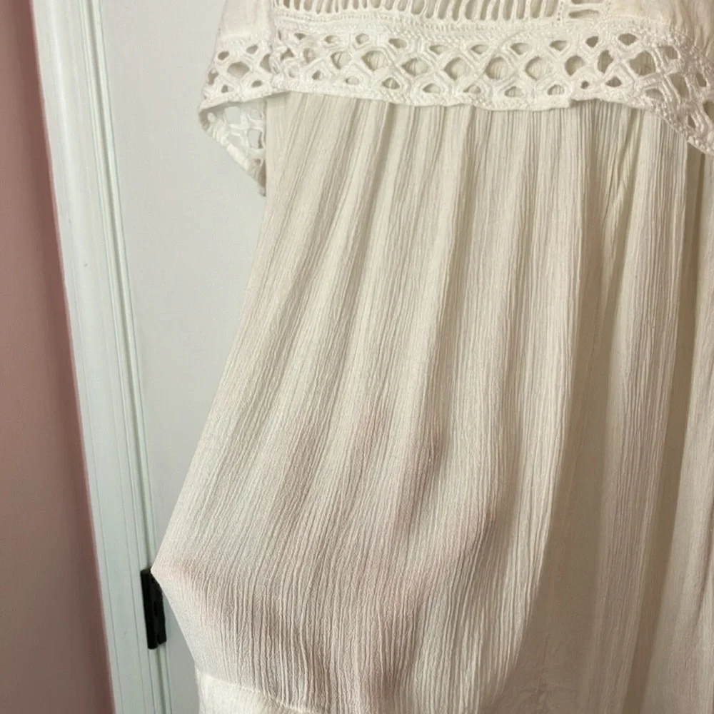 Free People cream eyelet collared tunic top - Picture 4 of 9